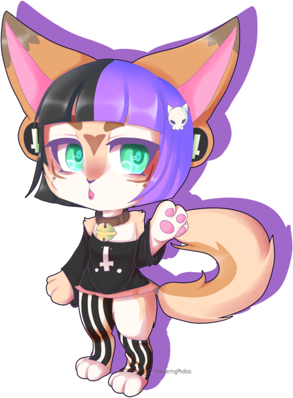 [ Open ]pastel Goth Fennec Fox By Wanderingphobos - Cartoon (891x897)