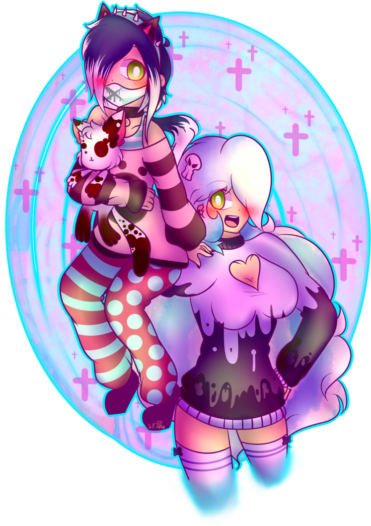 [my Oc's , Kasuca , Nastuiro] Pastel Goth Brothers - Cartoon (747x1069)