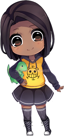 Xatomicrenee By Peachirii - Dark Skin Chibi Girl (341x577)