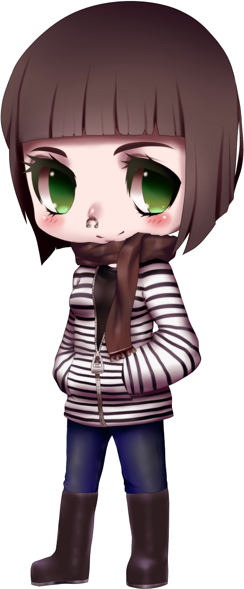 Chibi Stringmouse By Mzzazn - Chibi Nose Piercing (587x1200)