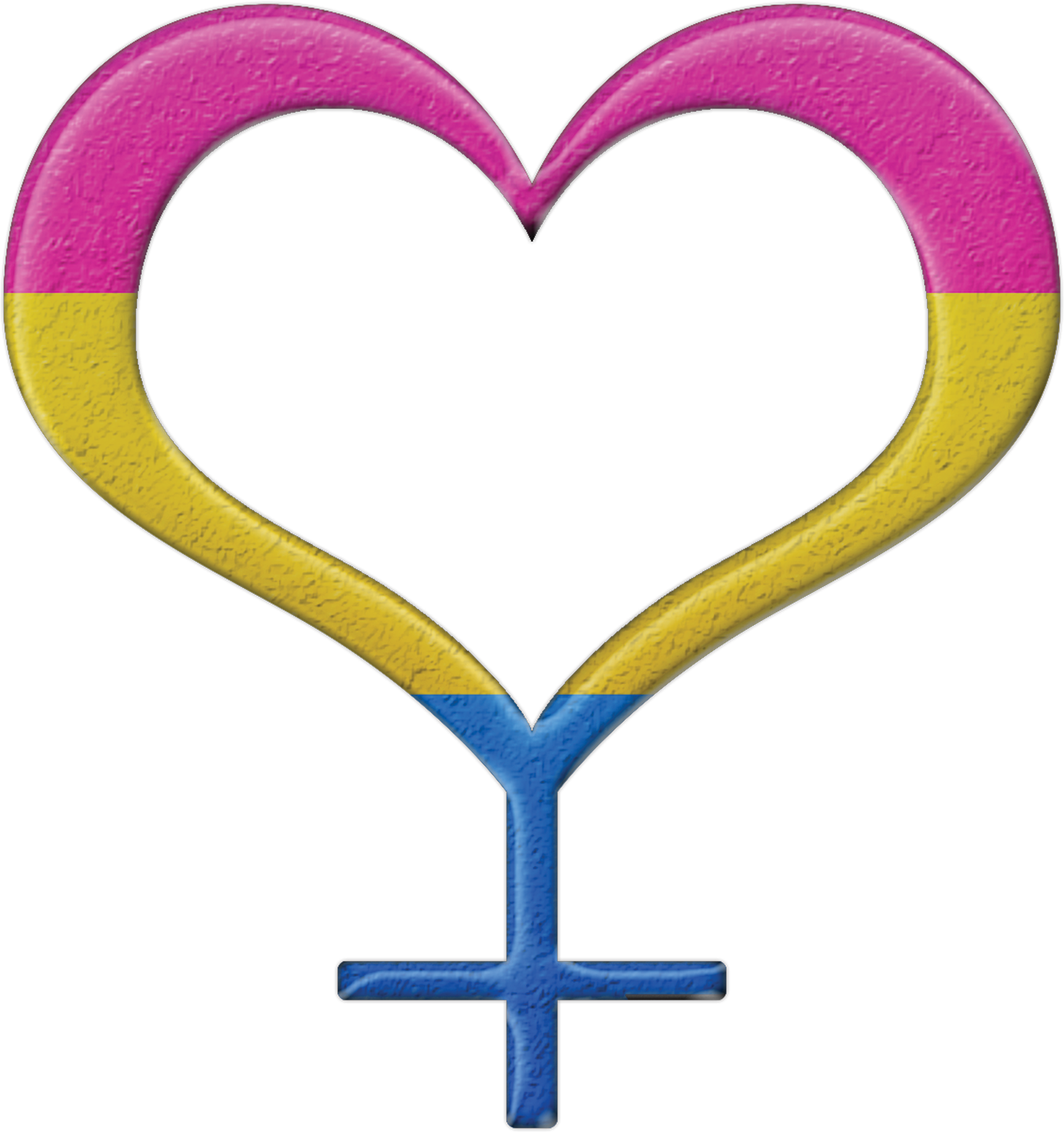 Pansexual Pride Heart Shaped Female Gender Symbol In - Girl Symbol Rainbow (1580x1682)