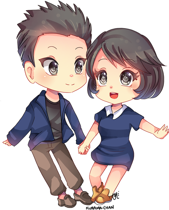 Chibi Couple Commission For Color Walk By Kurama Chan - Chibi Couple Commission For Color Walk By Kurama Chan (730x800)