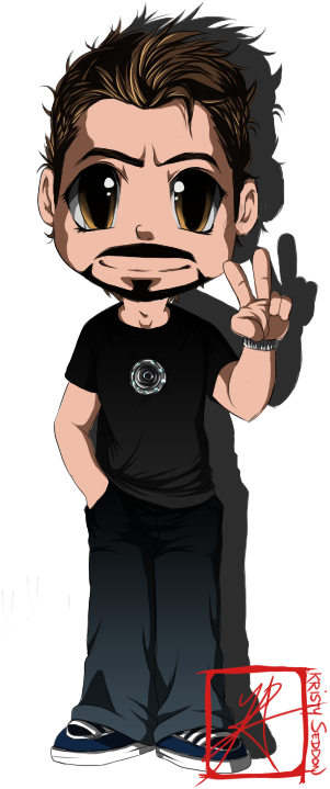 Chibi Tony Stark By Invisiblerainart - Iron Man (338x733)