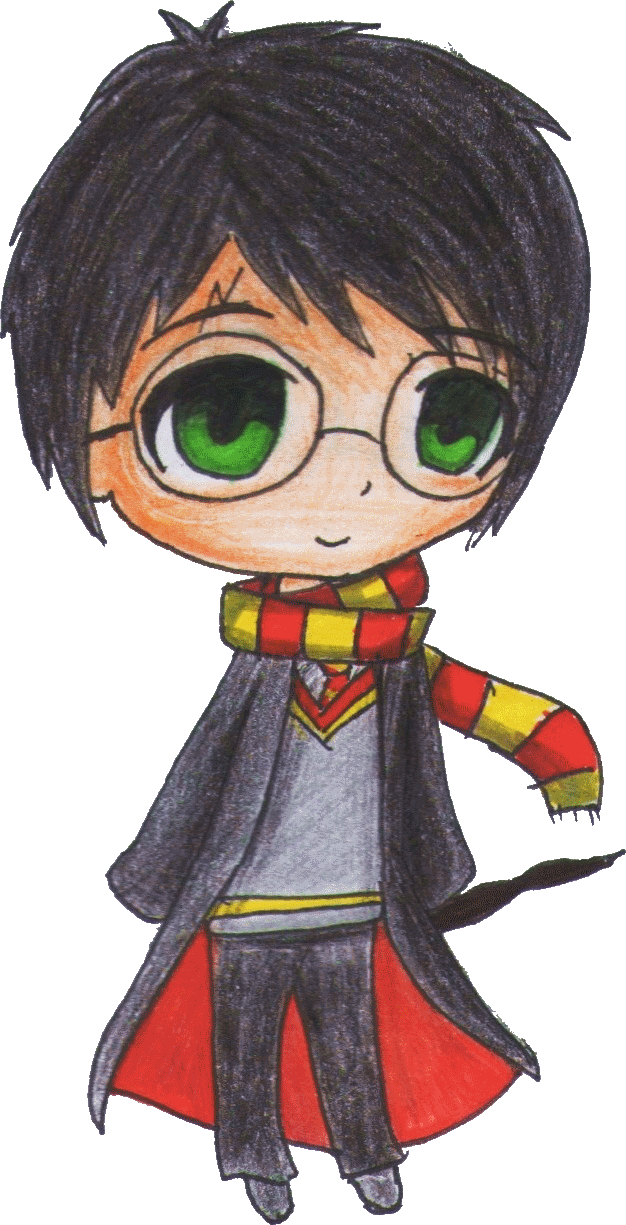 Harry Potter Chibi By Cacoxima - Chibi Harry Potter Cacoxima (626x1225)