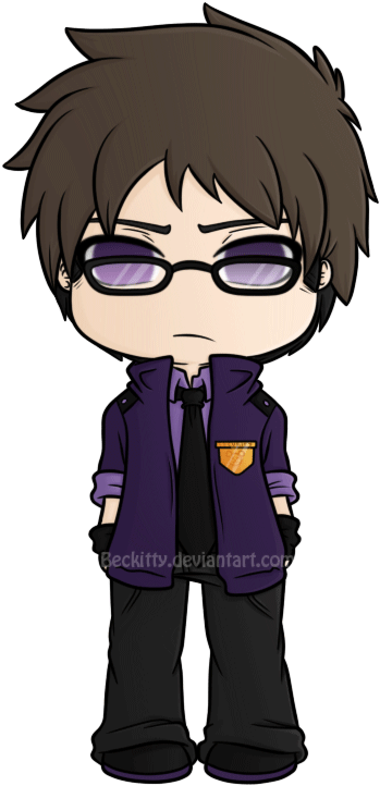 Purple Guy By Beckitty - Chibi Guy With Glasses (408x754)