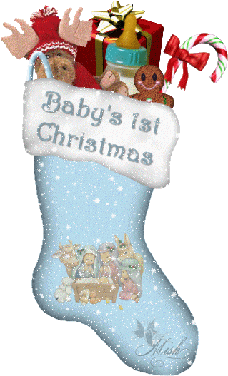 Merry Christmas Cute Girl - Baby's First Christmas Gif (327x530)