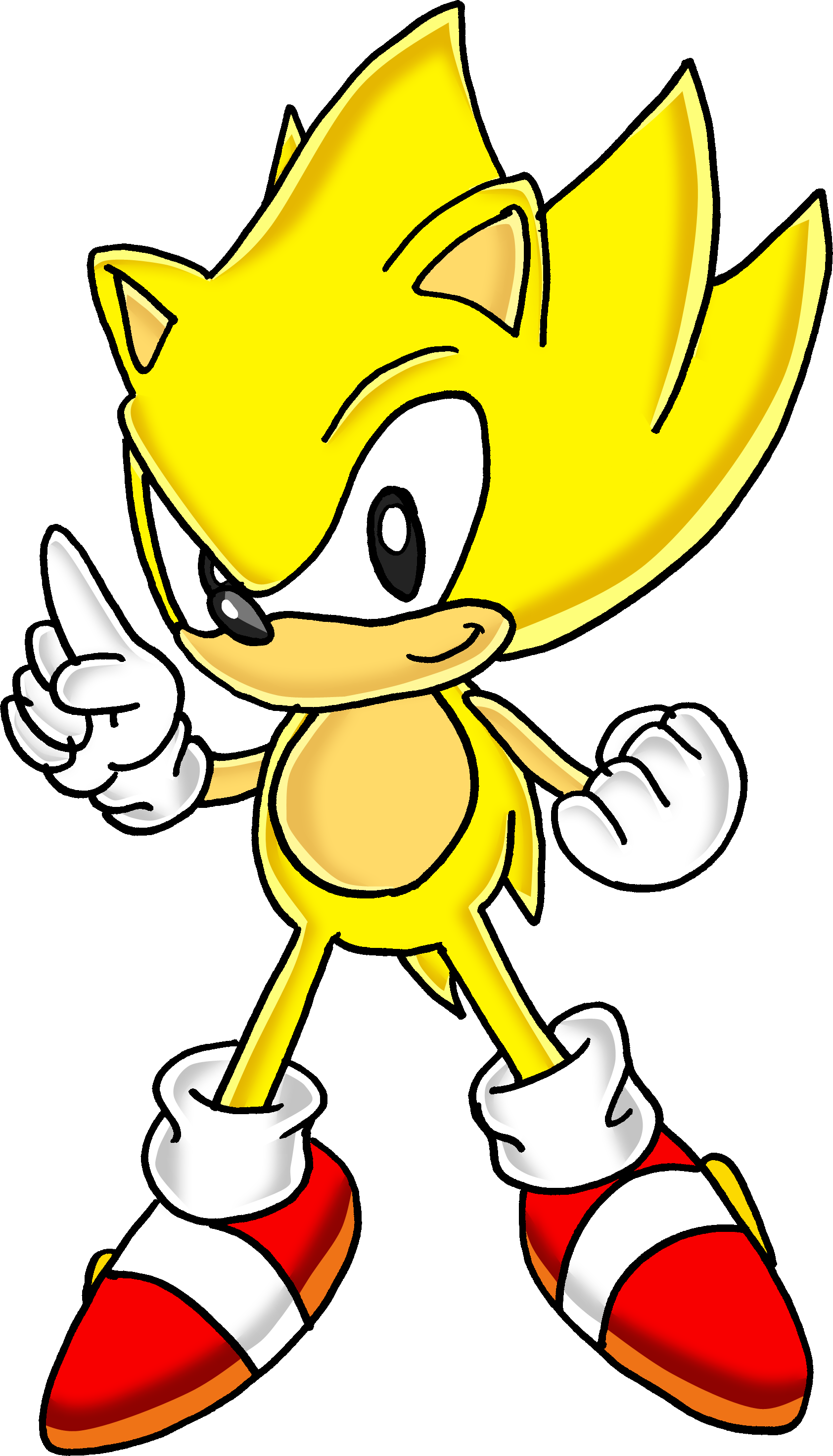 Sonic The Hedgehog Clipart Super Sonic - Classic Super Sonic And Tails (1684x2943)