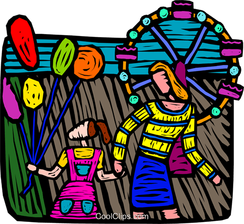 Mother & Daughter At The Fair Royalty Free Vector Clip - Mother & Daughter At The Fair Royalty Free Vector Clip (480x441)