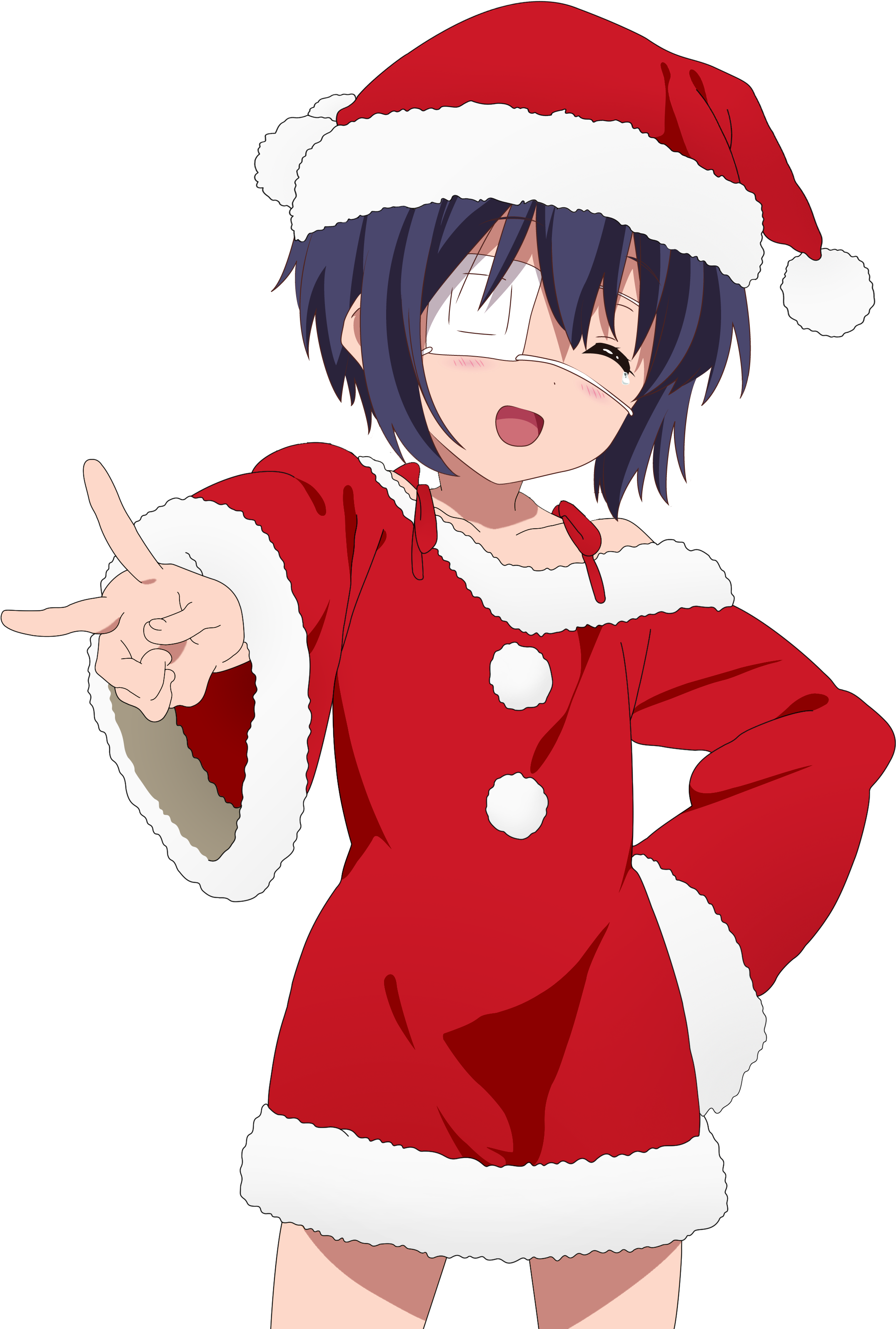 Sirjustinfromca Rikka Takanashi Santa Hat Edition By - Merry Christmas Anime Gif (3000x3189)