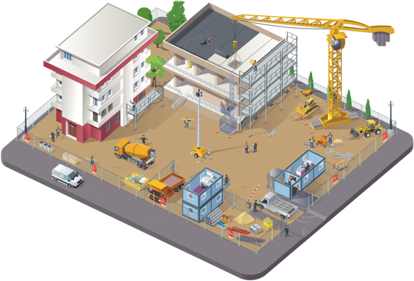 #4133756823, Tower From Below, Bright - Temporary Services For Construction Site (1358x921)