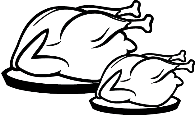 2) Choose Meals - Clip Art Chicken Black And White (627x373)