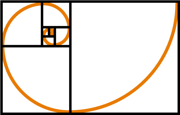 Fibonacci Spiral Orange Clip Art At Clker - Fibonacci Clipart (600x380)