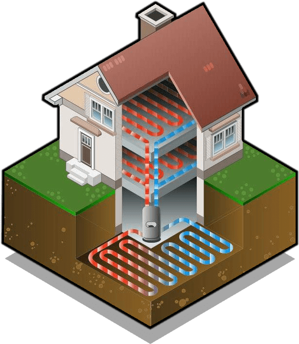 Geothermal Heat Pump Geothermal Heating Geothermal - Geothermal Heating System In House (715x718)