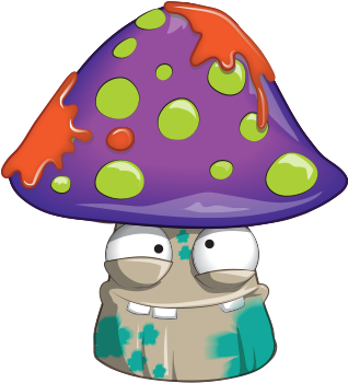 Mushy Mushroom Artwork - 24 X Grossery Gang Fairy Cake Toppers Printed On Icing, (355x395)