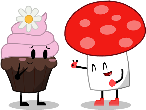 Mushroom And Cupcake By Wikerstervolski - Plum Clip Art (614x436)