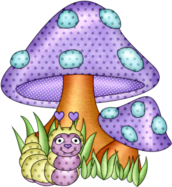 Champignons,png,tubes - Baby Mushroom Art (600x678)