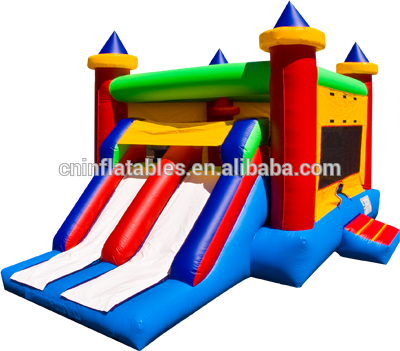 Double Slide Combo Moon Bounce,sale Cheap Inflatable - Inflatable Bounce (400x351)