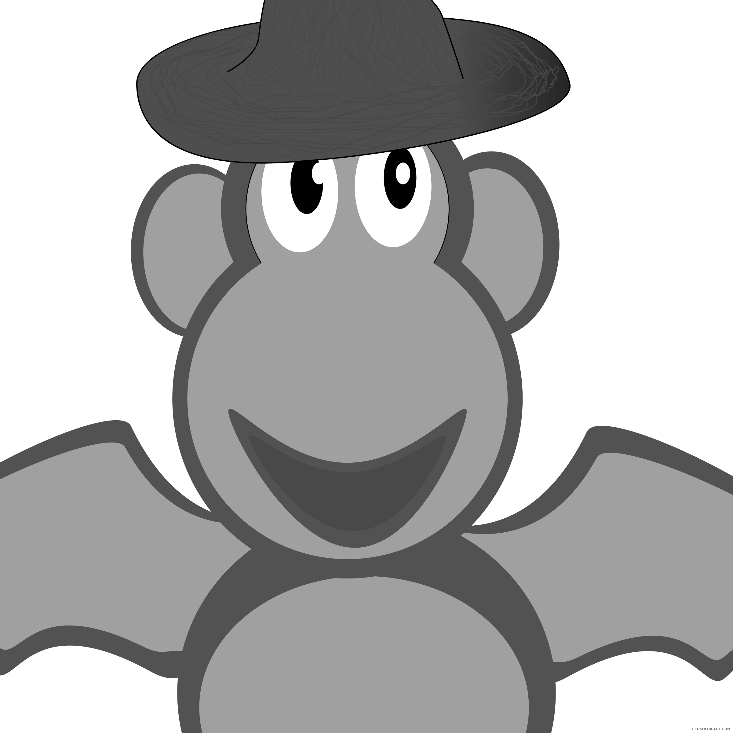 Monkey Animal Free Black White Clipart Images Clipartblack - Cartoon (2400x2400)