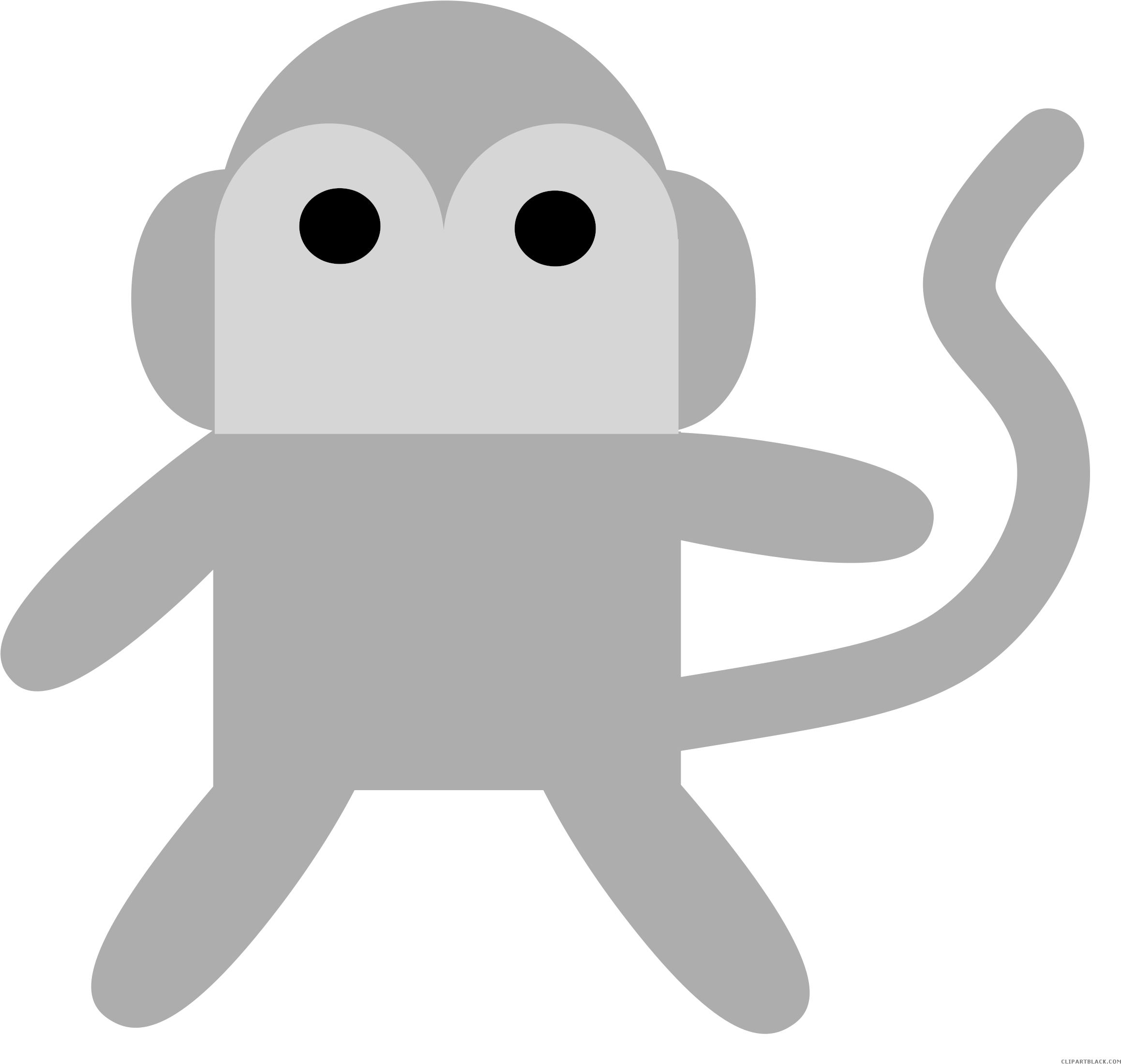 Monkey Animal Free Black White Clipart Images Clipartblack - Monkey Clip Art (2400x2276)