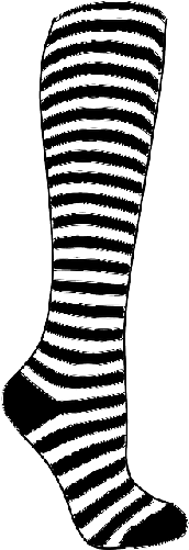 Rainbow - Black White Striped Socks (250x500)