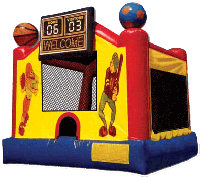 Sports Arena W/ Basketball Hoop - Moon Bounce (394x350)