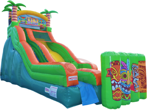 Tiki Island Water Slide Inflatable Rental - Tiki Island (566x421)