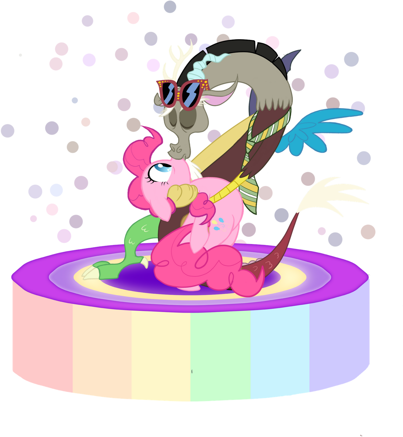 Artist Spiritto Discopie Discord Kissing Pinkie Pie - Discord Kiss Pinkie Pie (1551x1600)