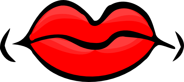 Red Lips Clip Art - Lip (600x269)