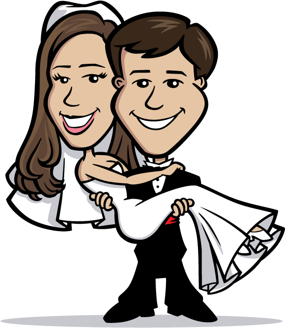 Bride And Groom Pet Rocks Great Silly Wedding Gag Gift - Bride And Groom Cartoon (612x792)