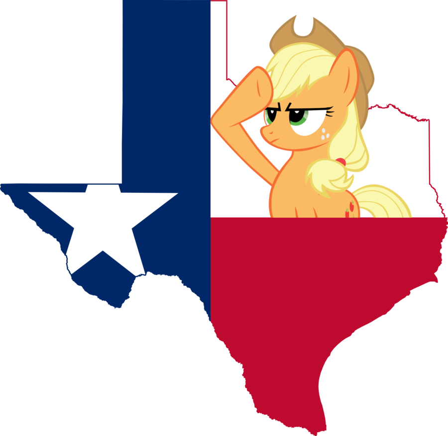 Applejack Salutes Texas By Darthvader447 - Texas Lone Star State (900x877)
