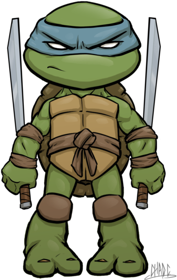 Chibi Leo By Chadwick J Coleman - Ninja Turtle Cartoon Drawings (600x776)