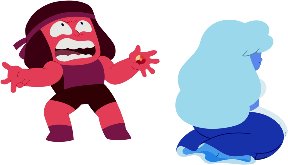 Ruby And Sapphire Burn Out By Katskratchii - Edgy Steven Universe Ocs (2900x2000)