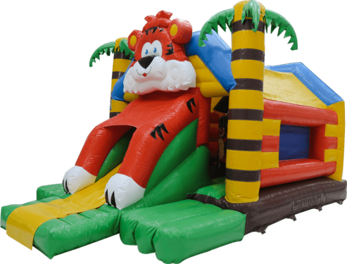 Tiger Front Slide Bouncer - Inflatable (493x375)