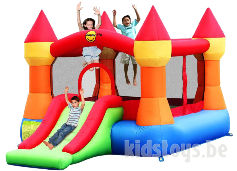 Happy Hop Castle Bouncer With Slide N - Duplay 9017n Large Turret 12ft Bouncy Castle (825x825)