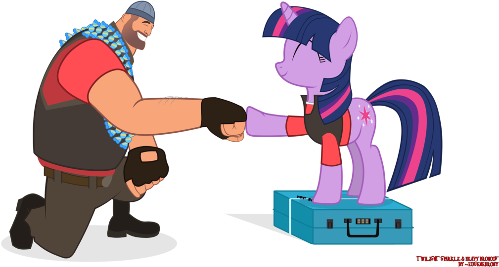 Twilight Sparkle And Heavy Brohoof By Eugenebrony - Fluttershy (1024x576)