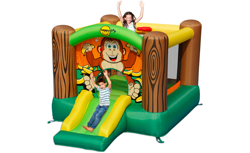 Gorilla Slide And Hoop Bouncer - Happy Hop Gorilla 10ft Bouncy Castle With Slide And (1000x1000)