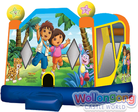 Wollongong Castle World - Dora The Explorer Inflatable Jumping Castle W Slide (500x500)