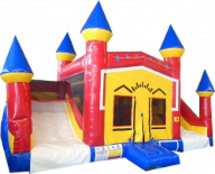 5 In 1 Castle Bouncer Slide Combo By Einflatablebouncers - Inflatable (750x605)