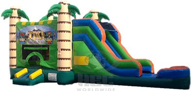 Tropical Combo Bouncer - Inflatable Castle (400x300)