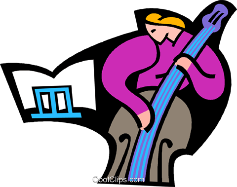 Stand Up Bass Music Orchestra Royalty Free Vector Clip - Clip Art (480x379)