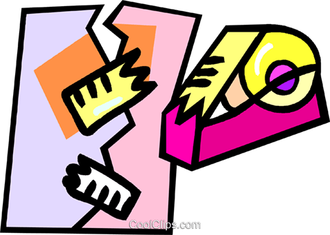 Taping Ripped Paper Royalty Free Vector Clip Art Illustration - Taping Ripped Paper Royalty Free Vector Clip Art Illustration (480x342)