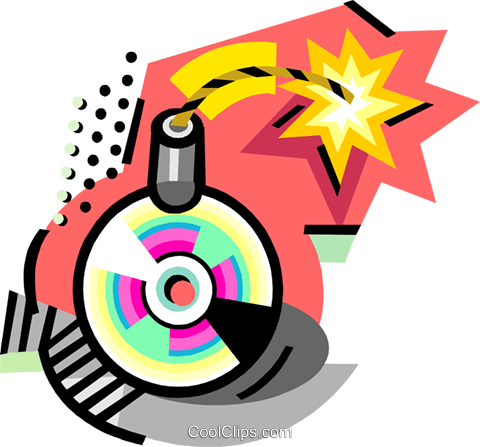 Compact Disk Bomb Royalty Free Vector Clip Art Illustration - Охрана Труда В Школе (480x447)