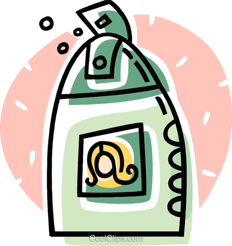 Bottle Of Shampoo Royalty Free Vector Clip Art Illustration - Shampoo Bottle Clip Art (453x480)