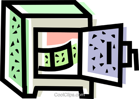 Cofre Com Dinheiro Livre De Direitos Vetores Clip Art - Cofre Com Dinheiro Livre De Direitos Vetores Clip Art (480x343)