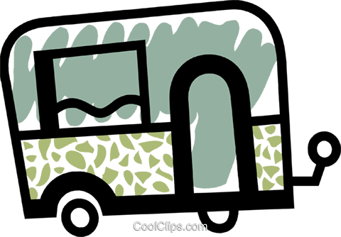 Travel Trailer Royalty Free Vector Clip Art Illustration - Caravan (480x334)