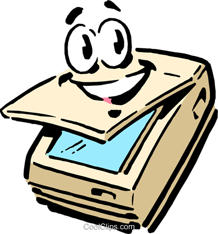 Cartoon Office Royalty Free Vector Clip Art Illustration - Imagenes De Escaner En Caricatura (447x480)
