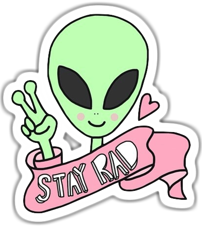 Alien Tumblr Cute Girly Sticker Febuary Remixit Remix - Png Tumblrs Stikers (1024x1146)