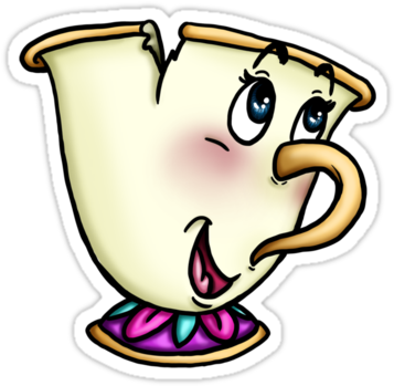 Chip Sticker Red Bubble - Beauty And The Beast (375x360)