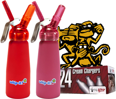 Nitrous Oxide - Whip-it! Rubber Coated Whip Cream Dispenser Pink .25 (849x334)