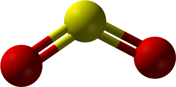 Nitrous Oxide Molecule Structure - Sulfur Dioxide Ball And Stick Model (800x431)